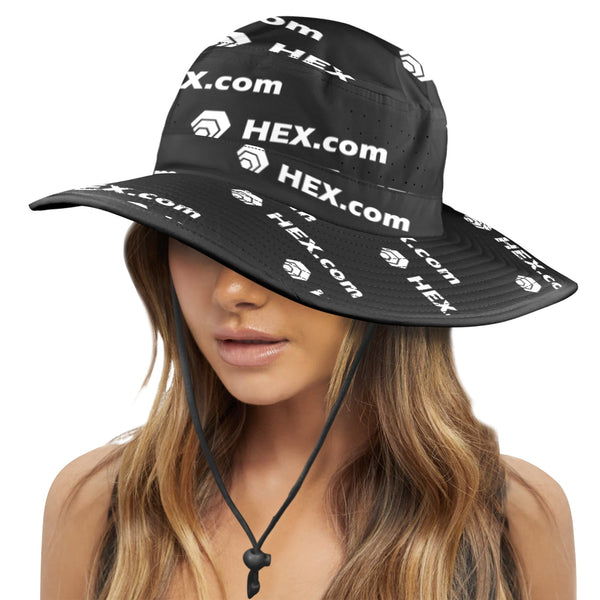 HEXdotcom Combo White Wide Brim Bucket Hat