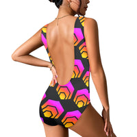 Hex Black Women's Low Back One Piece Swimsuit