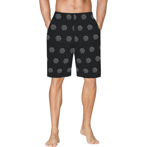 Hex Black & Grey All Over Print Basketball Shorts With Pockets