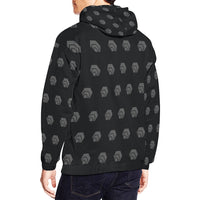 Hex Black & Grey Men's All Over Print Hoodie