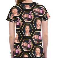 Richard Heart Faces1 Women's All Over Print Mesh Cloth T-shirt