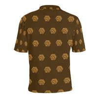 Hex Brown & Tan Men's All Over Print Polo Shirt