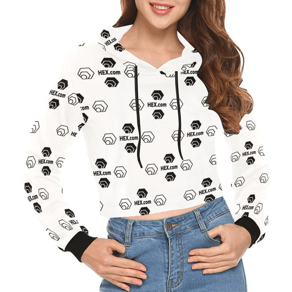 Hex Dot Com Women's All Over Print Cropped Hoodie