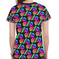 Hex PulseX Pulse Black Women's All Over Print Mesh Cloth T-shirt