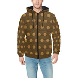 Hex Brown & Tan Men's Hooded Bomber Jacket