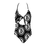 Bitcoin Black Backless Bow Hollow Out Swimsuit