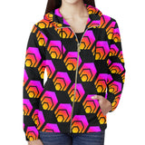 Hex Black Women's All Over Print Full Zip Hoodie