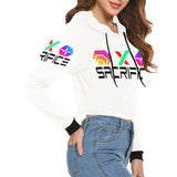 I Sac'd Stacked Black Women's All Over Print Cropped Hoodie