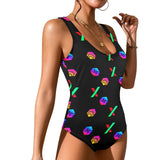 HPX Black Small Women's Low Back One Piece Swimsuit