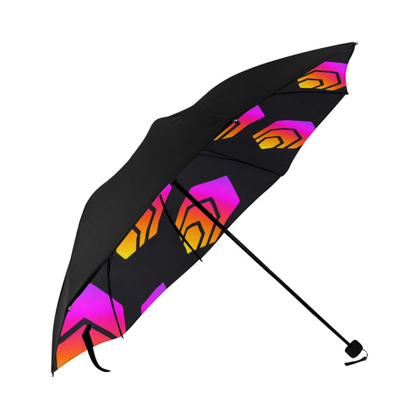 Hex Black Tapered Anti-UV Foldable Umbrella (Underside Printing)
