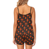 5555 Orange Women's Spaghetti Strap Cami Short Pajama Set