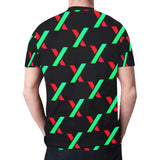 PulseX Black Men's All Over Print Mesh T-shirt