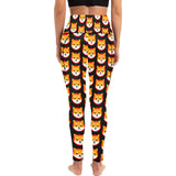 Shiba Inu Black All Over Print High Waist Leggings with Pockets