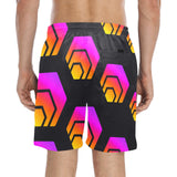 Hex Black Tapered Men's Mid-Length Beach Shorts