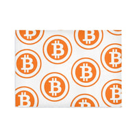 Bitcoin Orange Area Rug 7' x 5'