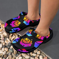 Hex Pulse Combo Black Custom Print Adults Clogs