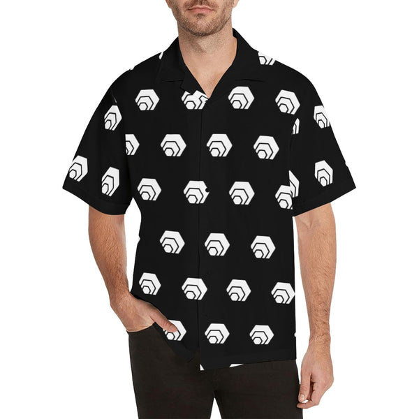 Hex White Black Men's All Over Print Hawaiian Shirt