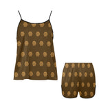 Hex Brown & Tan Women's Spaghetti Strap Cami Short Pajama Set