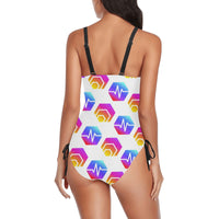 Hex Pulse Combo Drawstring Side One-Piece Swimsuit