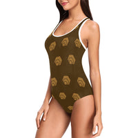 Hex Brown & Tan Women's Tank Top Bathing Swimsuit