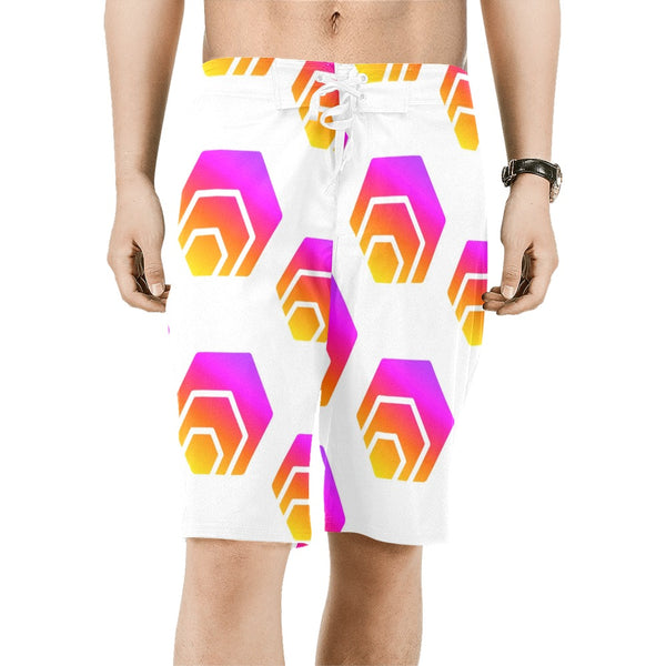 Hex Tapered Men's All Over Print Beach Shorts