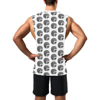 Future 3d WHT Men's Open Sides Workout Tank Top