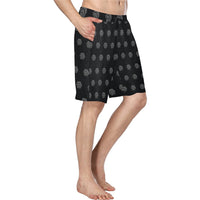 Hex Black & Grey Men's All Over Print Casual Shorts