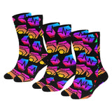 HPXdotCOM Black Sublimated Crew Socks (3 Packs)