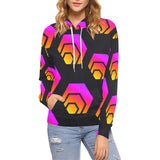 Hex Black Tapered Women's All Over Print Hoodie