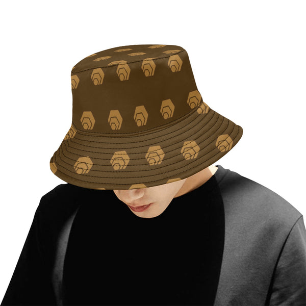 Hex Brown & Tan Unisex Summer Single-Layer Bucket Hat