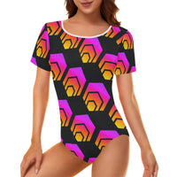 Hex Black Women's Short Sleeve Bodysuit