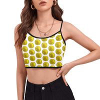 IM 3D WHT Women's Spaghetti Strap Crop Top