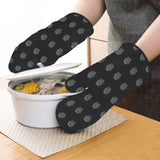 Hex Black & Grey Heat Resistant Oven Mitt With Pot Holder (Four Pieces Set)