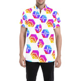 Hex Pulse Combo Men's All Over Print Button Down Short Sleeve Shirt