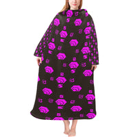 5555 Pink Blanket Robe with Sleeves for Adults