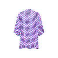Pulses Small Women's Kimono Chiffon Cover Up