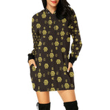 5555 Women's All Over Print Hoodie Mini Dress