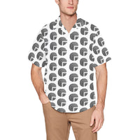 Future 3d WHT Men's All Over Print Hawaiian Shirt With Chest Pocket