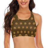 Hex Brown & Tan Crop Bikini Top