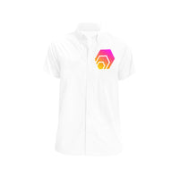 Hex Logo Men's All Over Print Button Down Short Sleeve Shirt