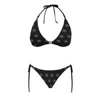 Hex Black & Grey Sexy Halter Bikini Swimsuit (Front Buckle)