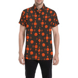 5555 Orange Men's All Over Print Button Down Short Sleeve Shirt