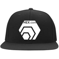 HexDotCom Embroidered Flat Bill Twill Flexfit Cap 6297F
