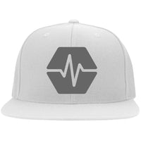 Pulse Logo Grey Embroidered Flat Bill Twill Flexfit Cap 6297F