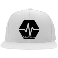 PulseChainDotCom Embroidered Flat Bill Twill Flexfit Cap 6297F