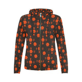 5555 Orange Women's All Over Print Full Zip Hoodie