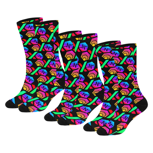 Hex PulseX Pulse Black Special Edition Sublimated Crew Socks (3 Packs)