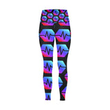 Pulse Black All Over Print High Waist Leggings with Pockets