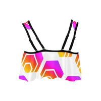 Hex Flounce Bikini Top