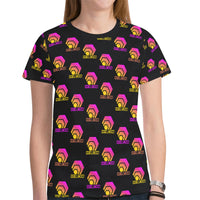 Hex Color Dot Com Black Women's All Over Print Mesh Cloth T-shirt